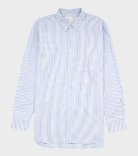 Striped Mens Shirt Woven Blue