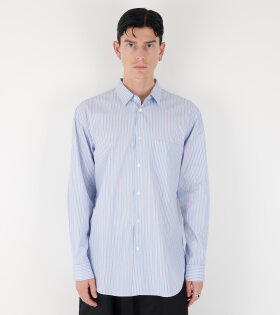 Striped Mens Shirt Woven Blue