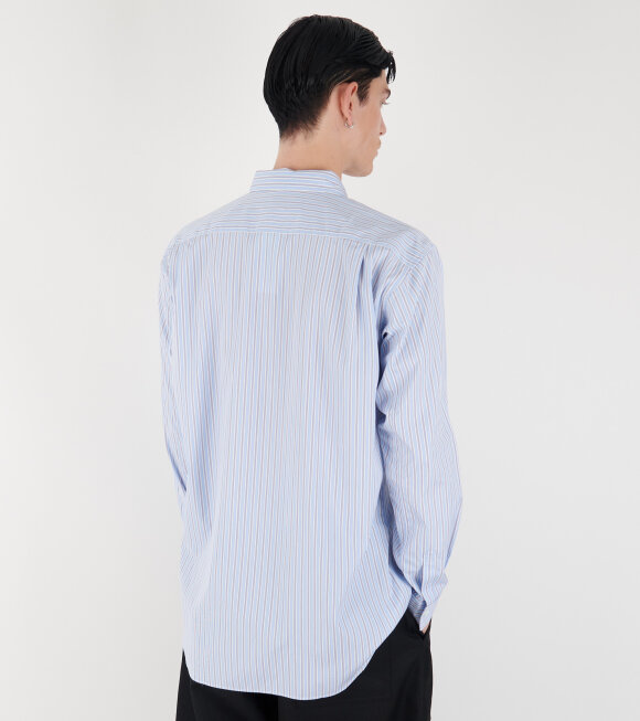 Comme des Garcons Shirt - Striped Mens Shirt Blue