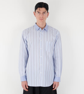 Striped Mens Shirt Blue