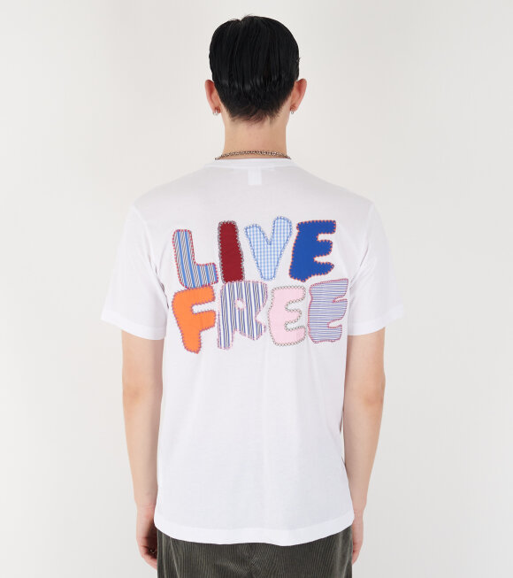 Comme des Garcons Shirt - Live Free T-Shirt White