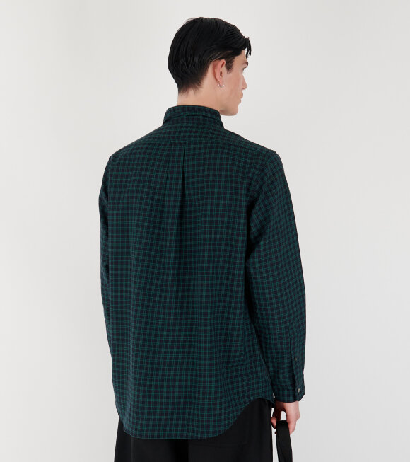 Nanamica - Button Down Wool Plaid Shirt Navy/Green