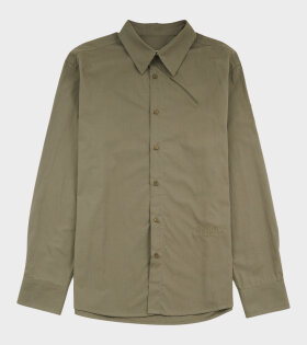 Cotton Zip Shirt Olive Green