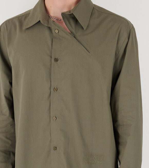 MM6 Maison Margiela - Cotton Zip Shirt Olive Green