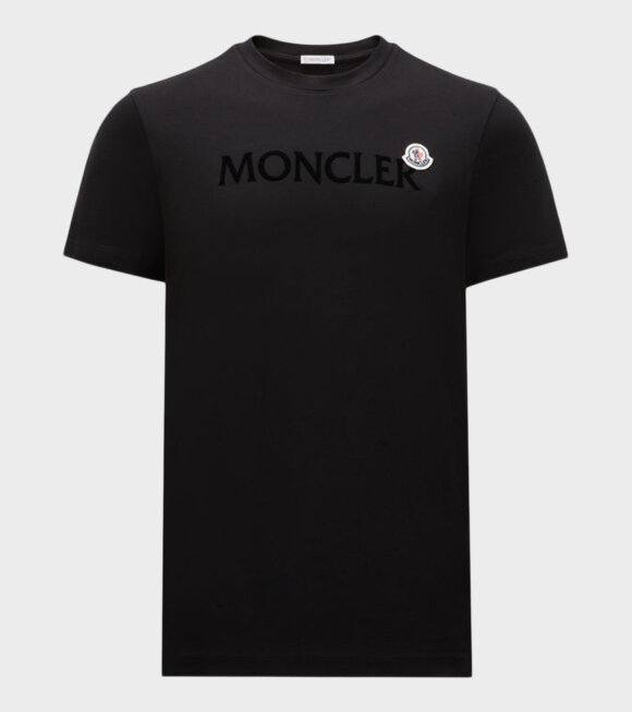 Moncler - Flocked Logo T-shirt Black