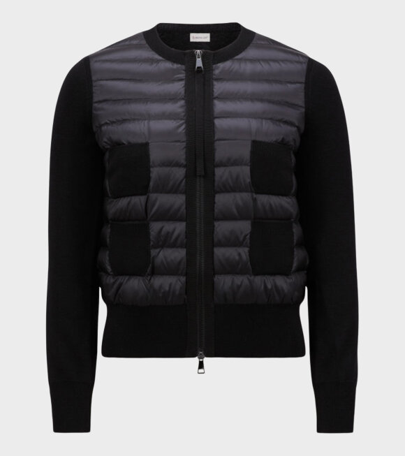 Moncler - Padded Wool Cardigan Tricot Black 