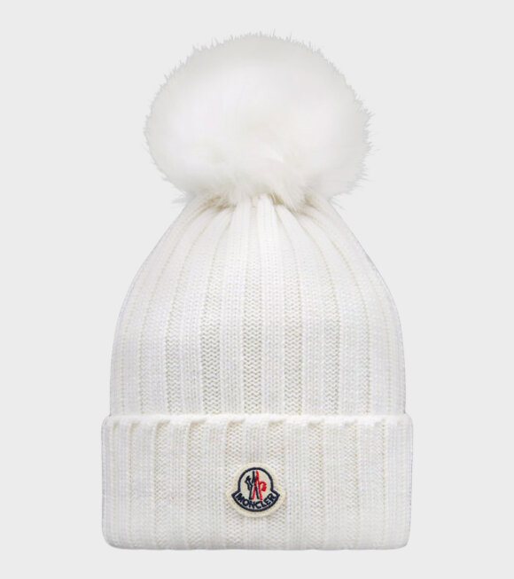 Moncler - Pom Pom Wool Beanie Off-white