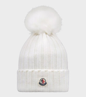 Pom Pom Wool Beanie Off-white