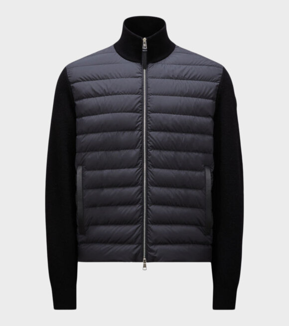 Moncler - Padded Wool and Cashmere Cardigan Black