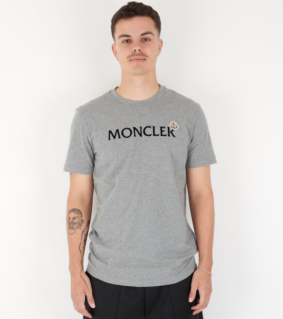 Moncler - Flocked Logo T-shirt Grey