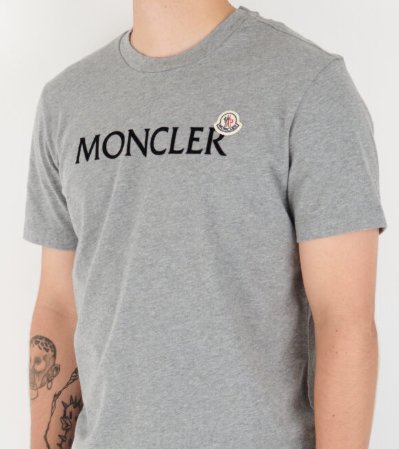 Moncler - Flocked Logo T-shirt Grey