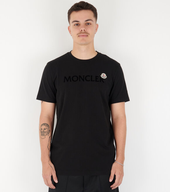 Moncler - Flocked Logo T-shirt Black