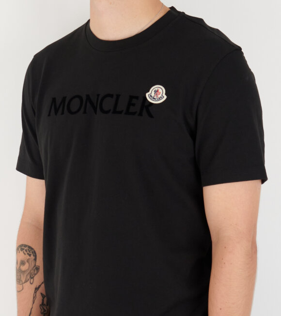 Moncler - Flocked Logo T-shirt Black