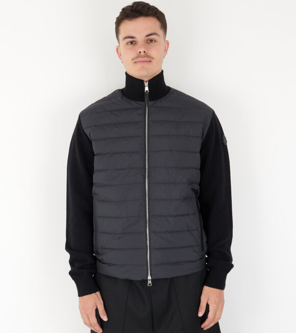 Moncler - Padded Wool and Cashmere Cardigan Black