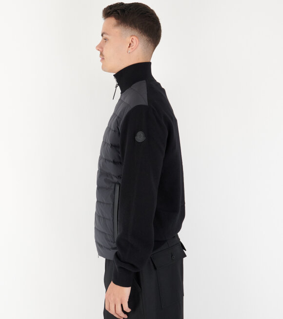 Moncler - Padded Wool and Cashmere Cardigan Black