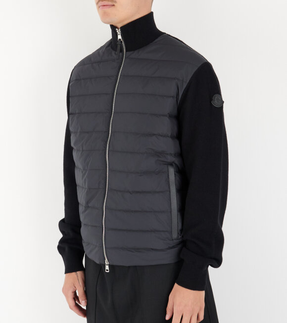 Moncler - Padded Wool and Cashmere Cardigan Black