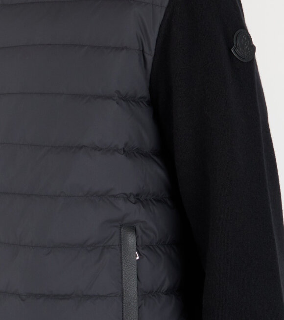 Moncler - Padded Wool and Cashmere Cardigan Black