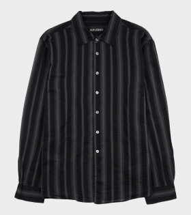 Adorn Shirt Noir Stripe Sheer Cotton Silk