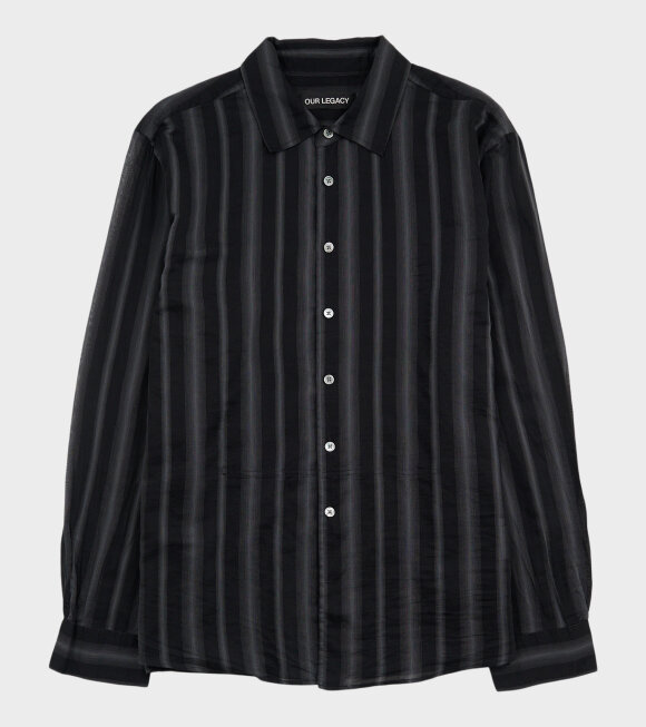 Our Legacy - Adorn Shirt Noir Stripe Sheer Cotton Silk