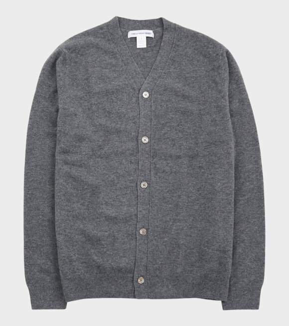 Comme des Garcons Shirt - V-neck Wool Cardigan Grey