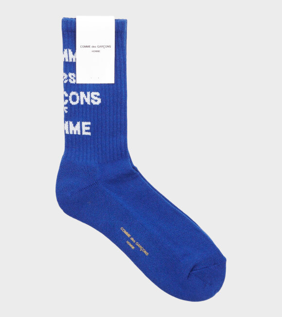 Comme des Garcons Homme Logo Socks Blue