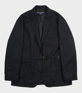 Belted Wool Blazer Black