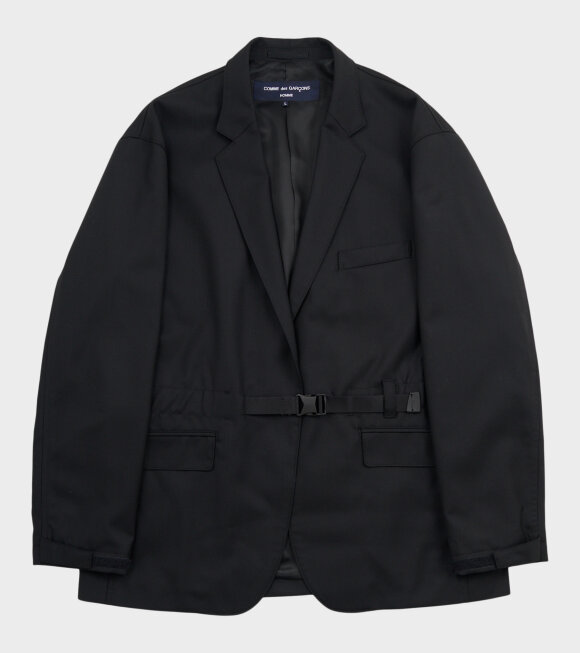 Comme des Garcons Homme - Belted Wool Blazer Black