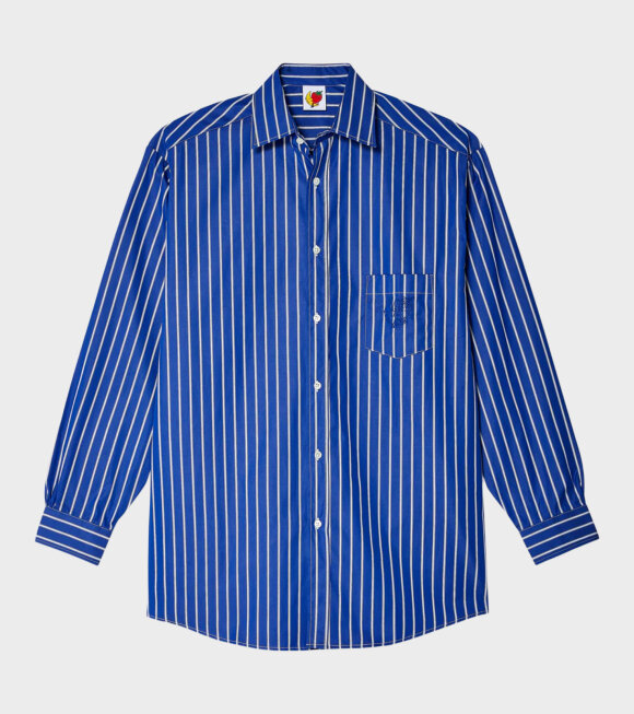 Sky High Farm - Striped Button Down Shirt Blue Stripe