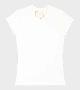 Valeria Rib Tee Natural White