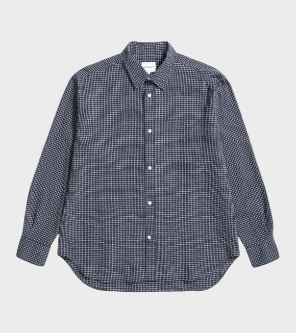 Norse Projects - Mo Check Oversized Shirt Dark Navy