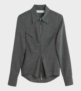 Slim Zip Shirt Ripe Antracite Grainy Wool