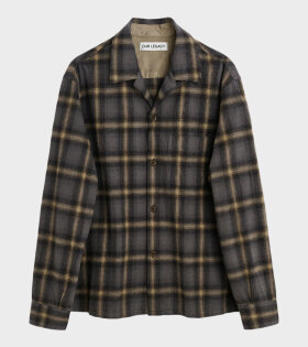 Heusen Shirt Oyster Check Hairy Flannel