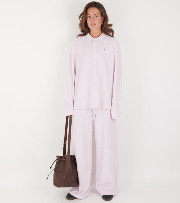 Saks Potts - Terrycloth Rune Polo Shirt Strawberry Milk