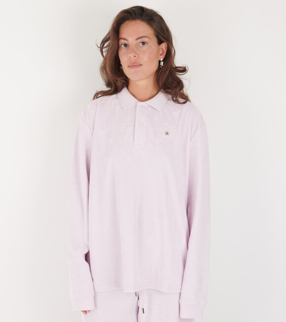 Saks Potts - Terrycloth Rune Polo Shirt Strawberry Milk