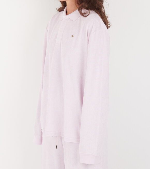 Saks Potts - Terrycloth Rune Polo Shirt Strawberry Milk