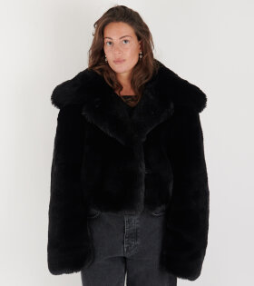 Faux Fur Jacket Black