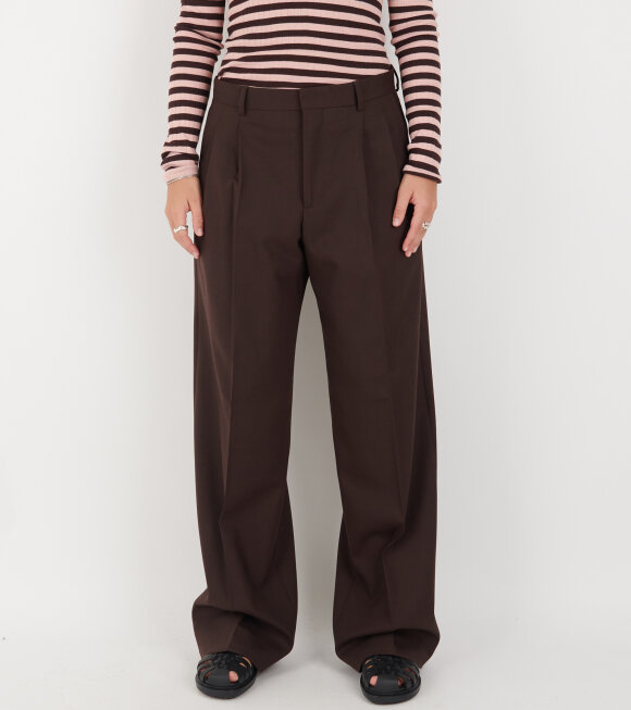 Sunflower - Wide Pleated Trousers Brown