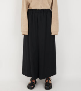 Wide Wool Pants Black