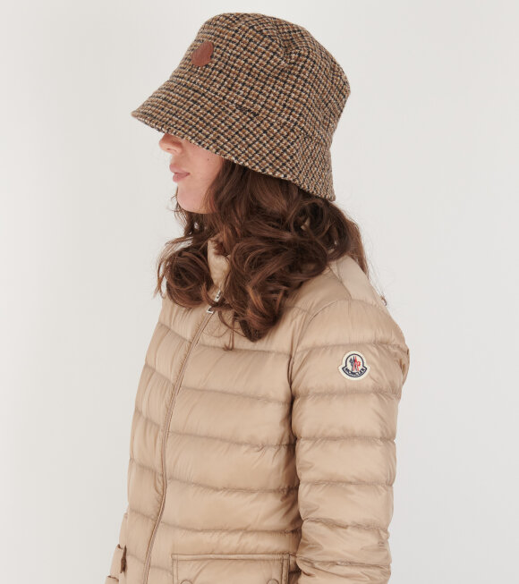 Moncler - Checkered Wool Bucket Hat Brown Mix