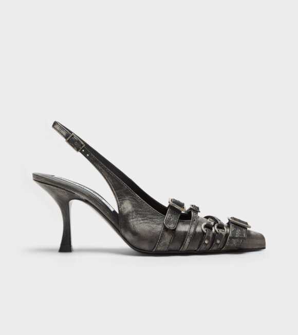 Acne Studios - Leather Heel Slingbacks Black/White