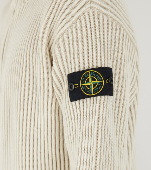 Stone Island - Rib Wool Half Zip Light Beige