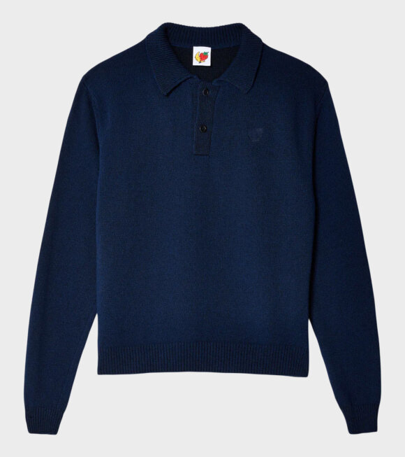 Sky High Farm - Perennieal Long Sleeve Polo Knit Navy