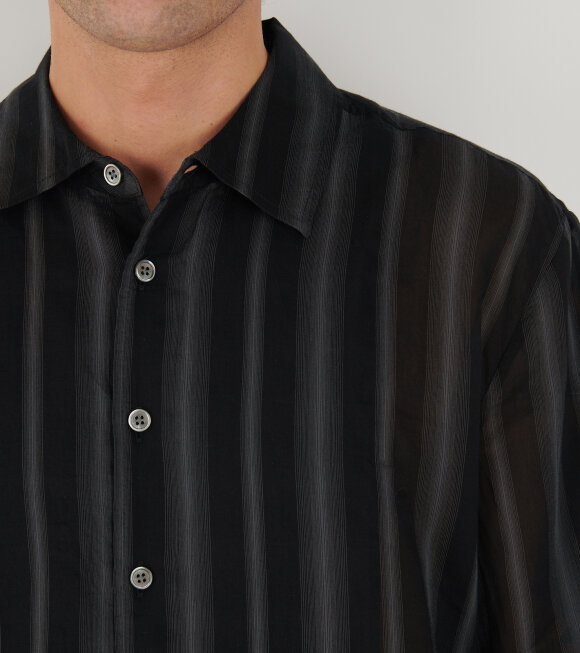 Our Legacy - Adorn Shirt Noir Stripe Sheer Cotton Silk