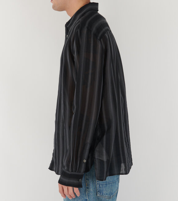 Our Legacy - Adorn Shirt Noir Stripe Sheer Cotton Silk