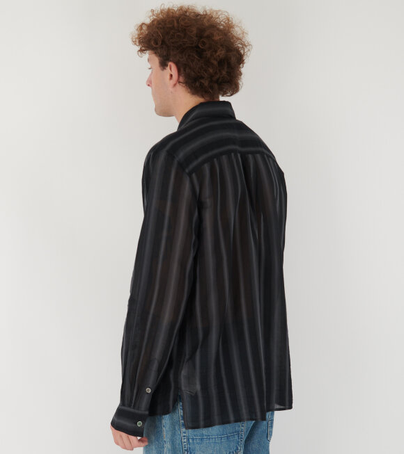 Our Legacy - Adorn Shirt Noir Stripe Sheer Cotton Silk