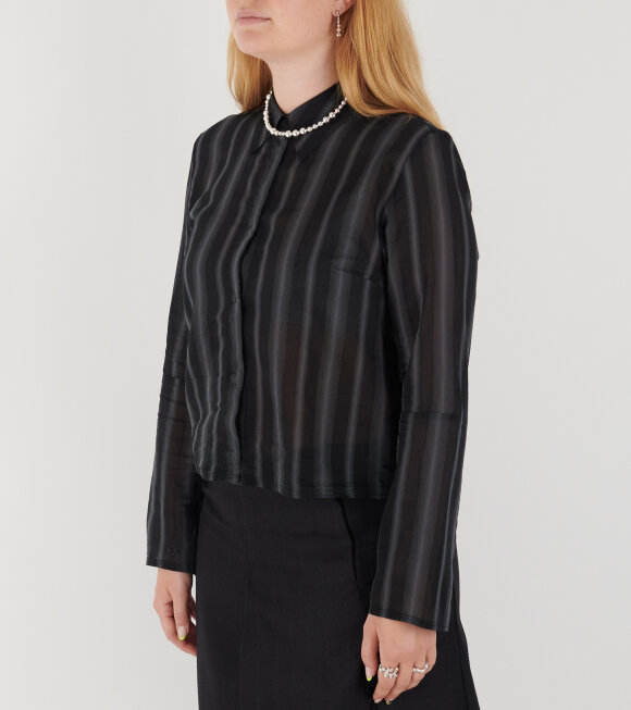 Our Legacy - Auto Shirt Noir Stripe Sheer Cotton Silk