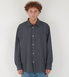 Mo Check Oversized Shirt Dark Navy