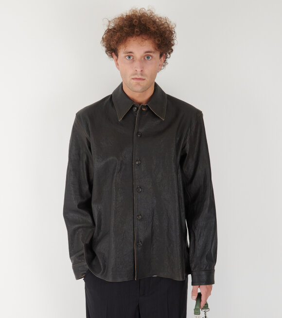 Our Legacy - Welding Shirt Worn Brown Lambskin