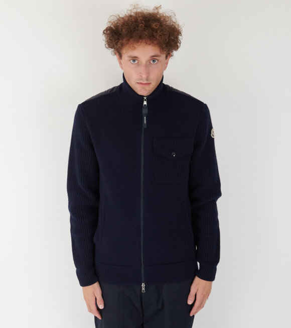 Moncler - Cardigan Tricot Navy