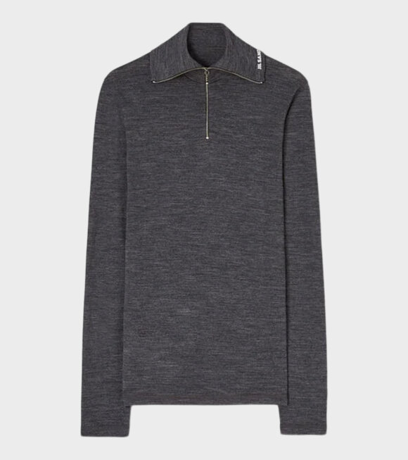 Jil Sander - Wool Half Zip Dark Grey